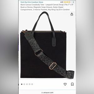 Erin Condren black canvas tote